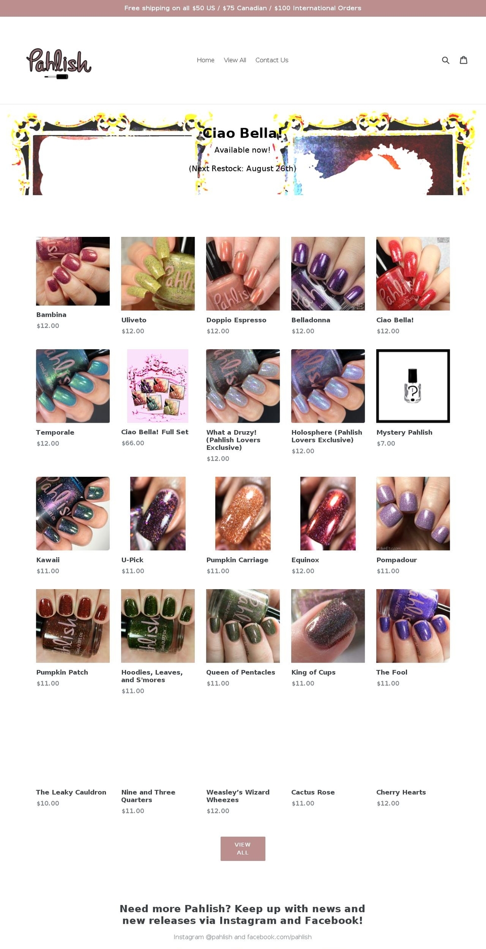 pahlish.com shopify website screenshot