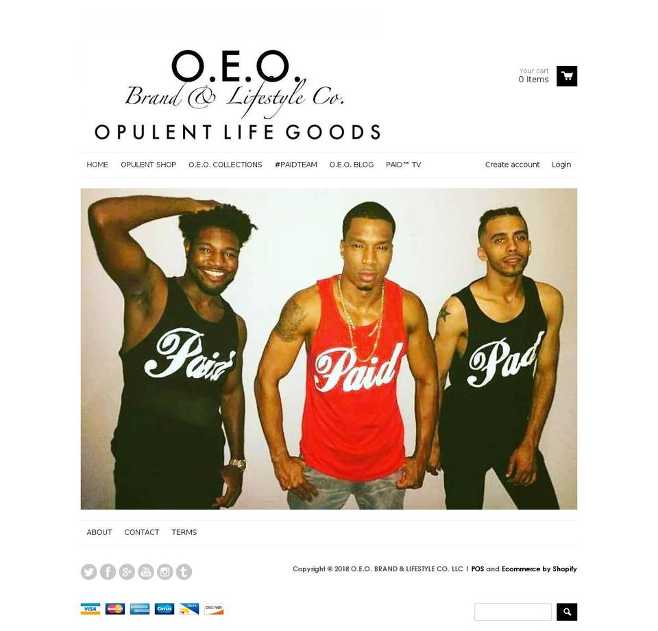 paidclothiers.com — Shopify storefront screenshot