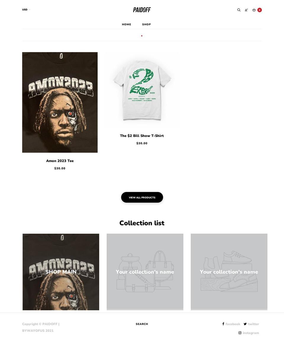 paidoffww.com — Shopify storefront screenshot