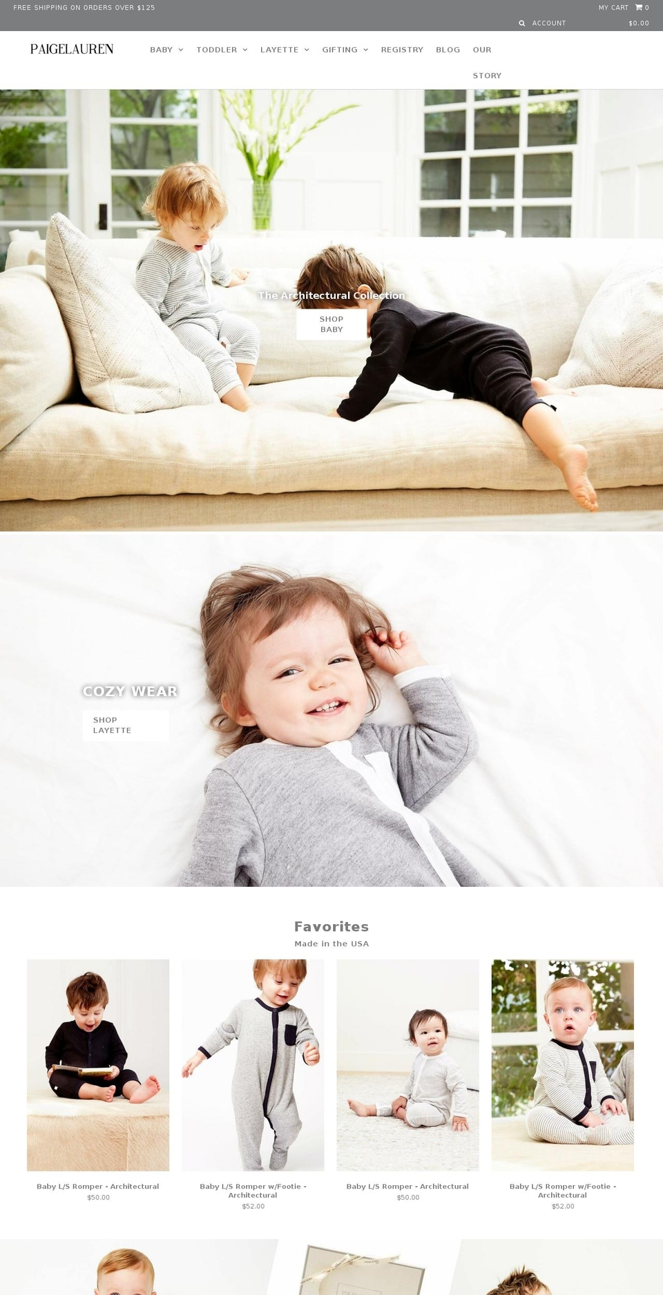 paigelaurenbaby.net shopify website screenshot