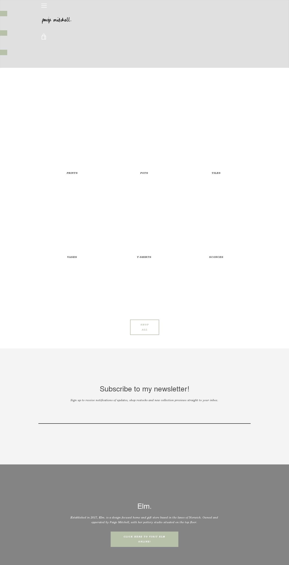 paigemitchell.co.uk shopify website screenshot