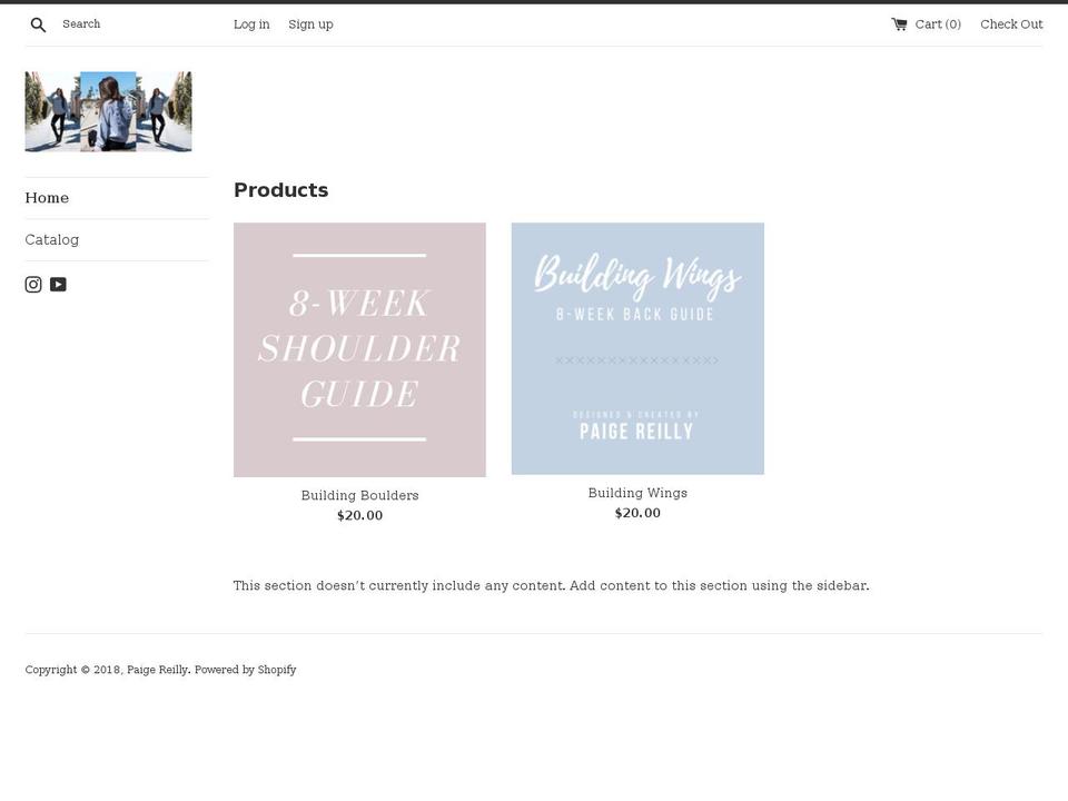 paigereilly.com — Shopify storefront screenshot