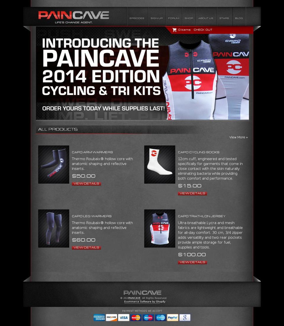 paincave.myshopify.com shopify website screenshot