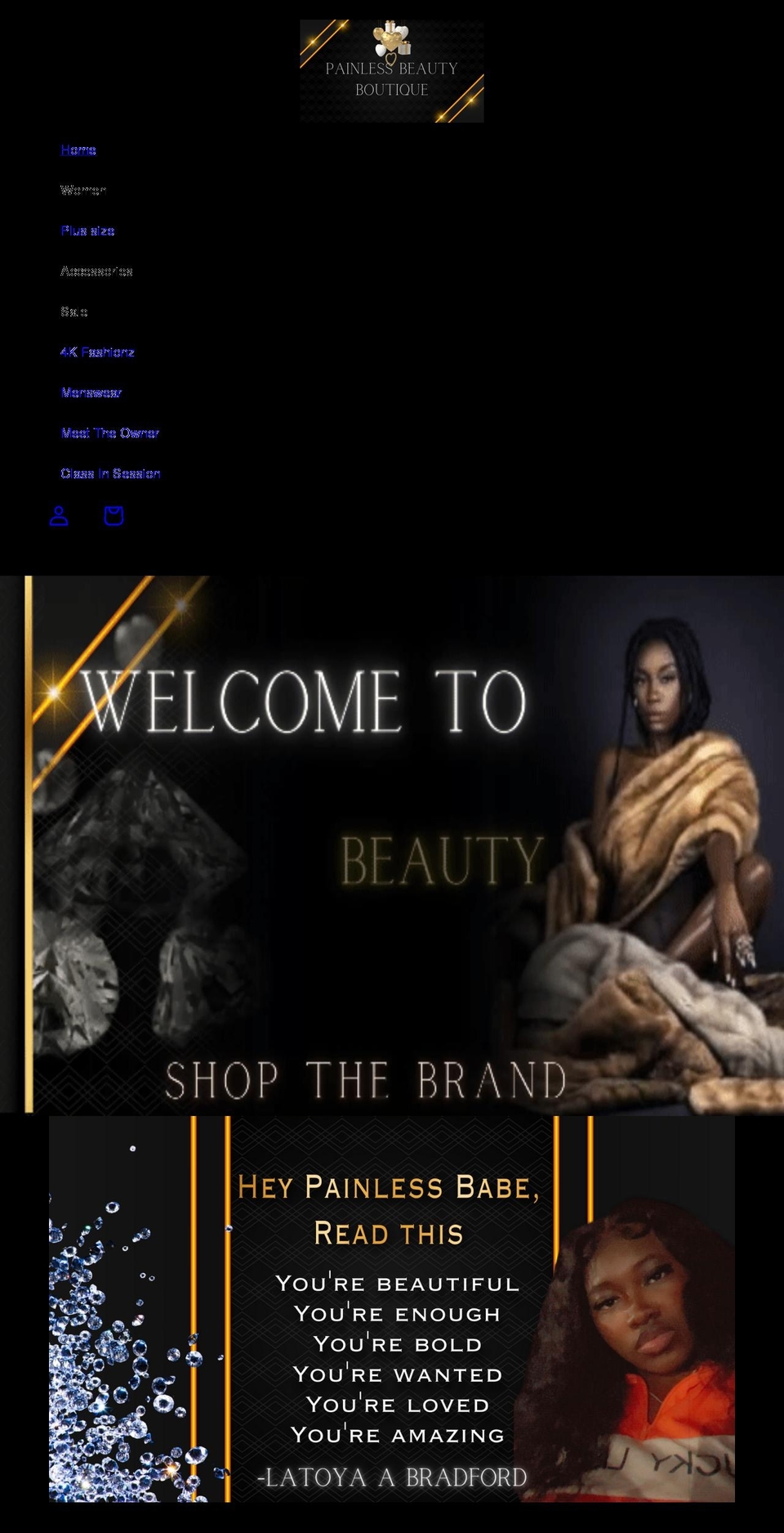 painlessbeautyboutique.com shopify website screenshot