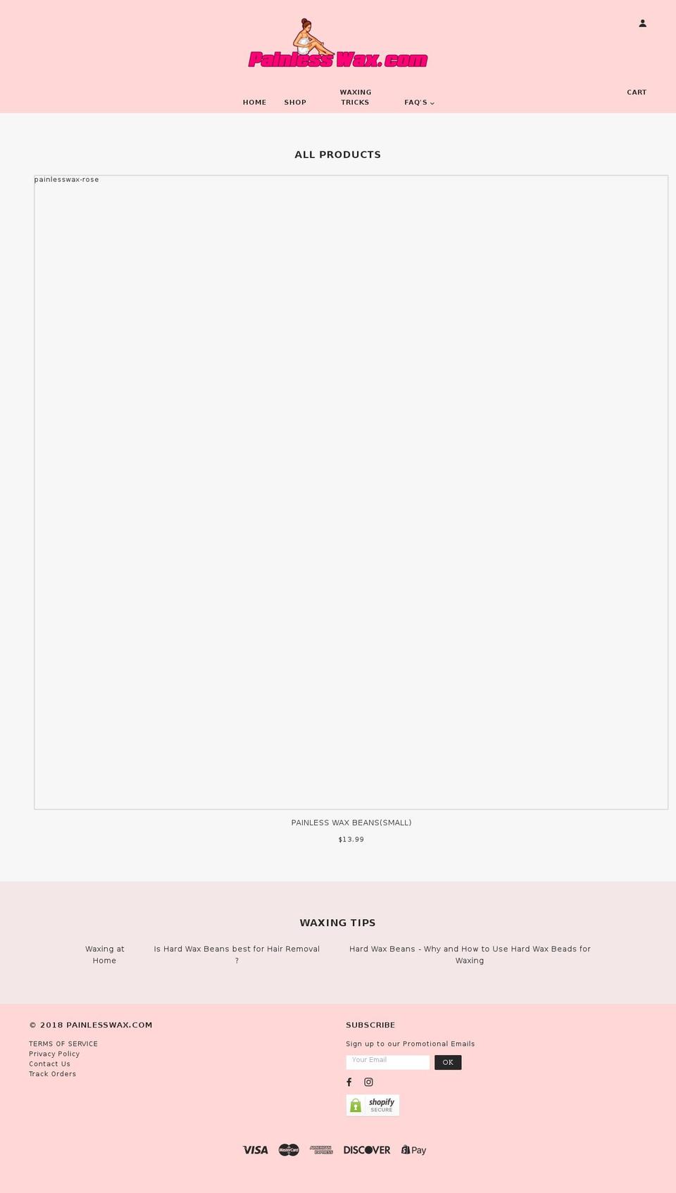 painlesswax.com shopify website screenshot