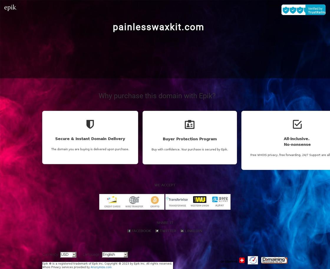 painlesswaxkit.com — Shopify storefront screenshot