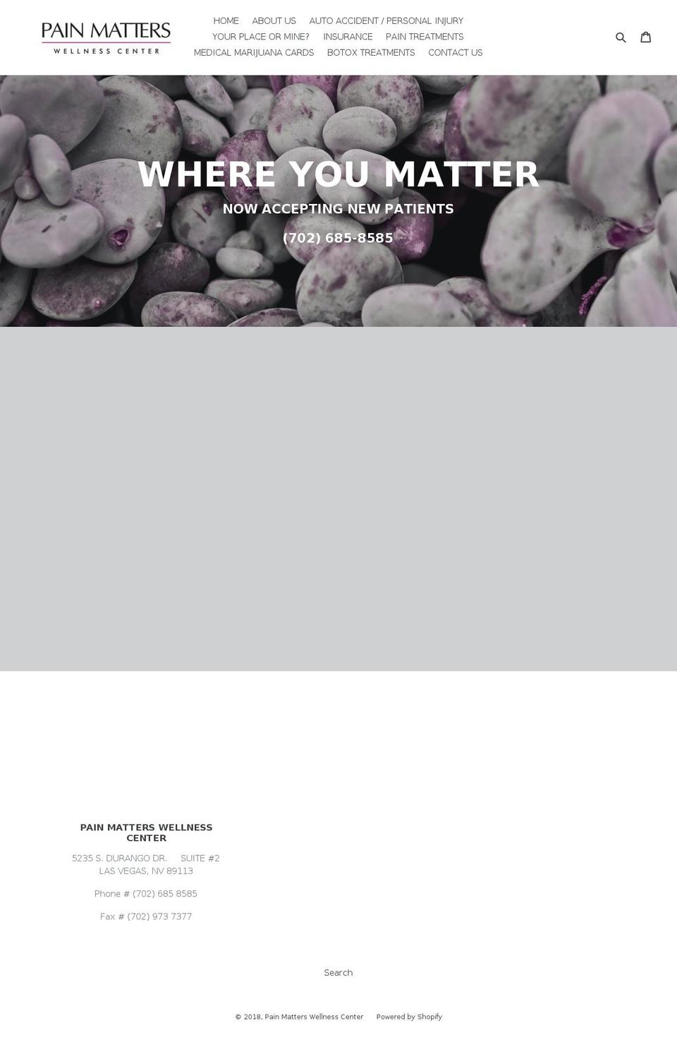 painmatterswellnesscenter.com — Shopify storefront screenshot