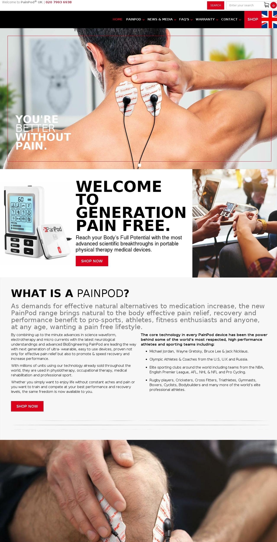 painpod.co.uk shopify website screenshot