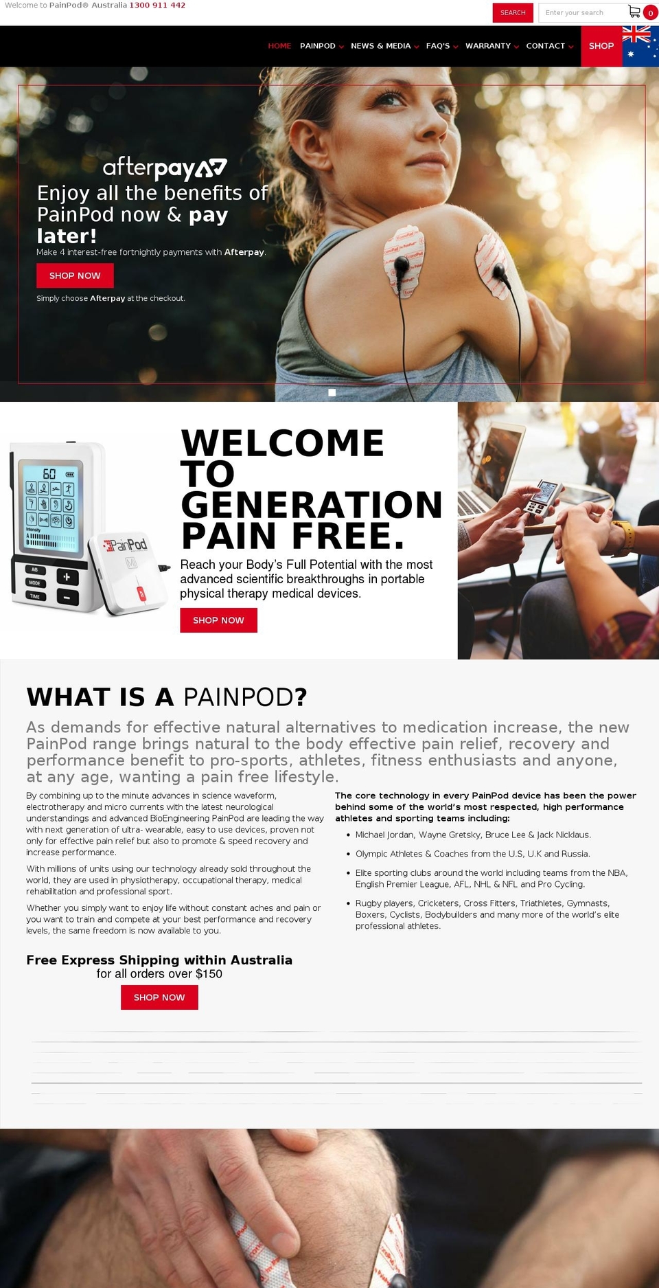 painpod.com.au shopify website screenshot