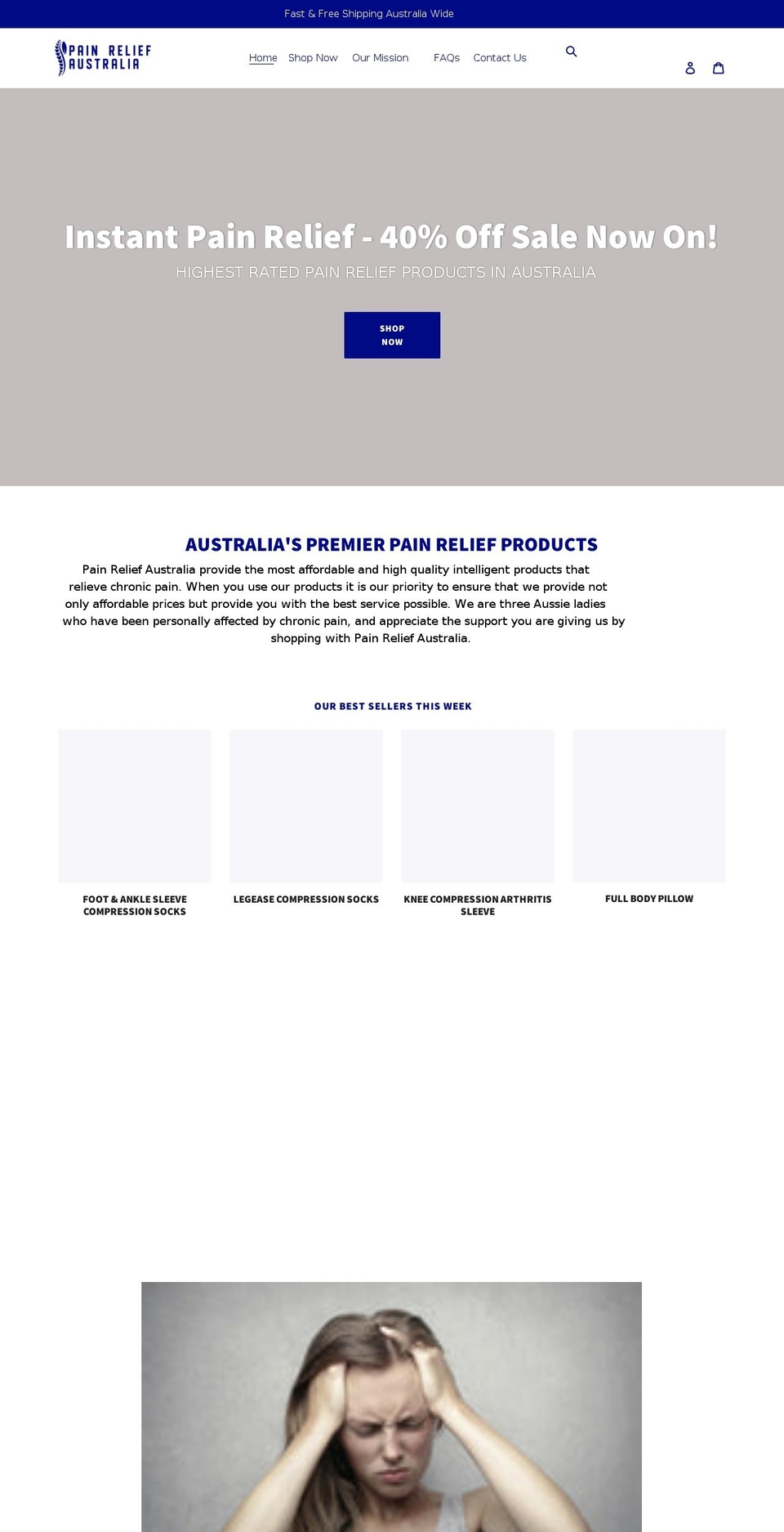 painreliefaustralia.com.au shopify website screenshot