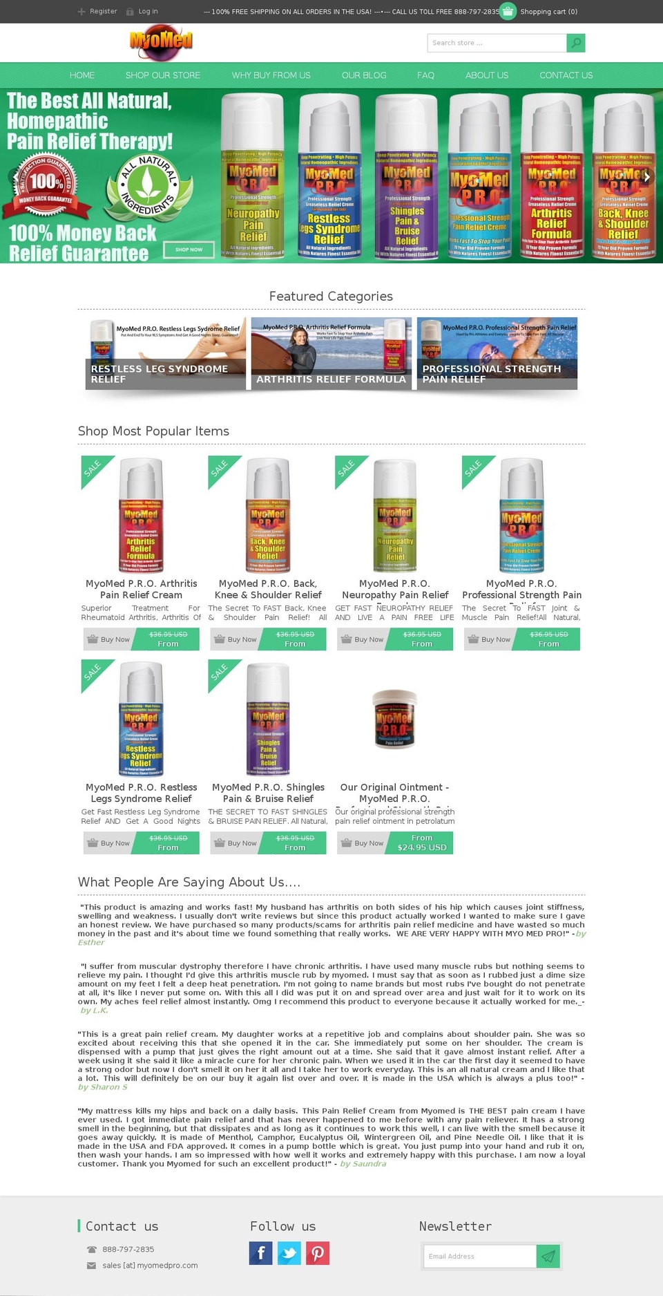 painreliefointment.com shopify website screenshot