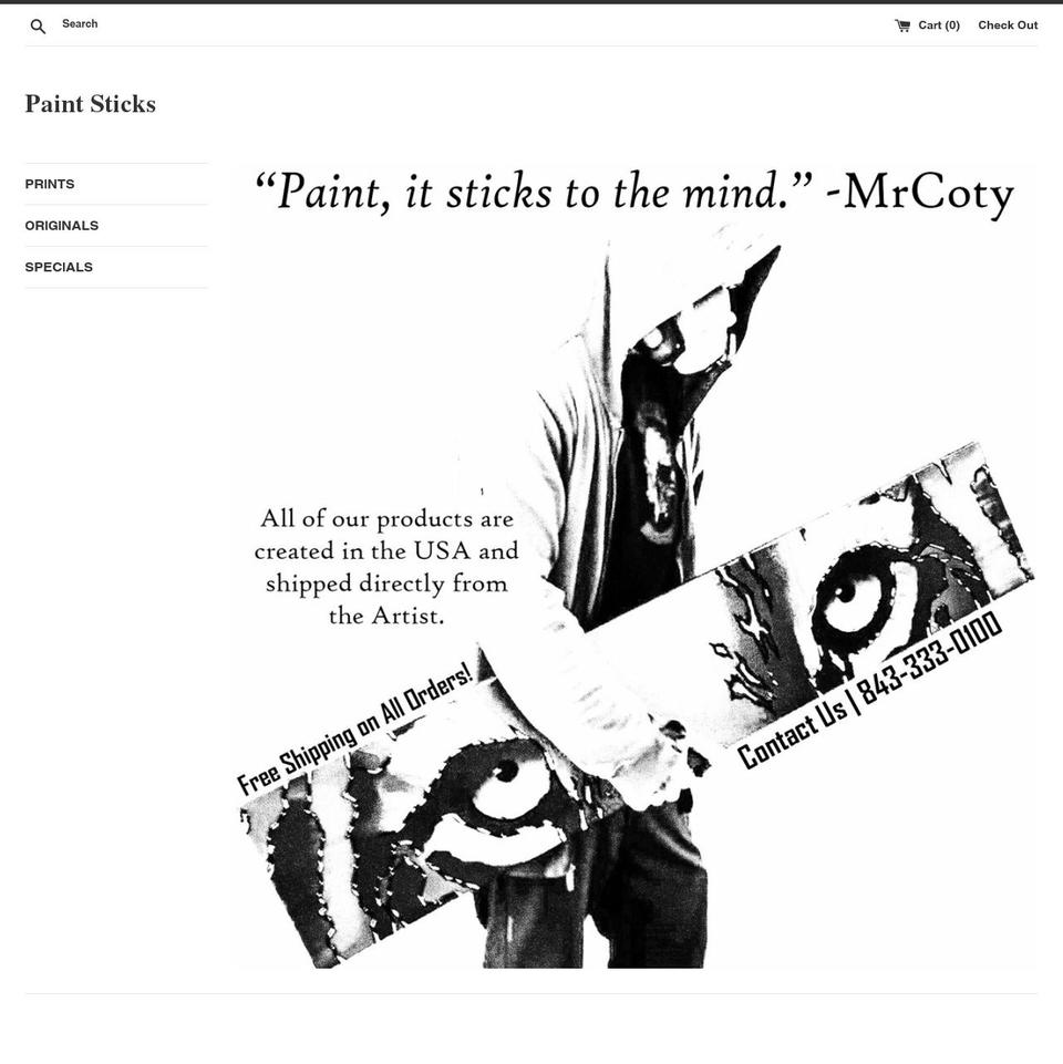 paint-sticks.com — Shopify storefront screenshot