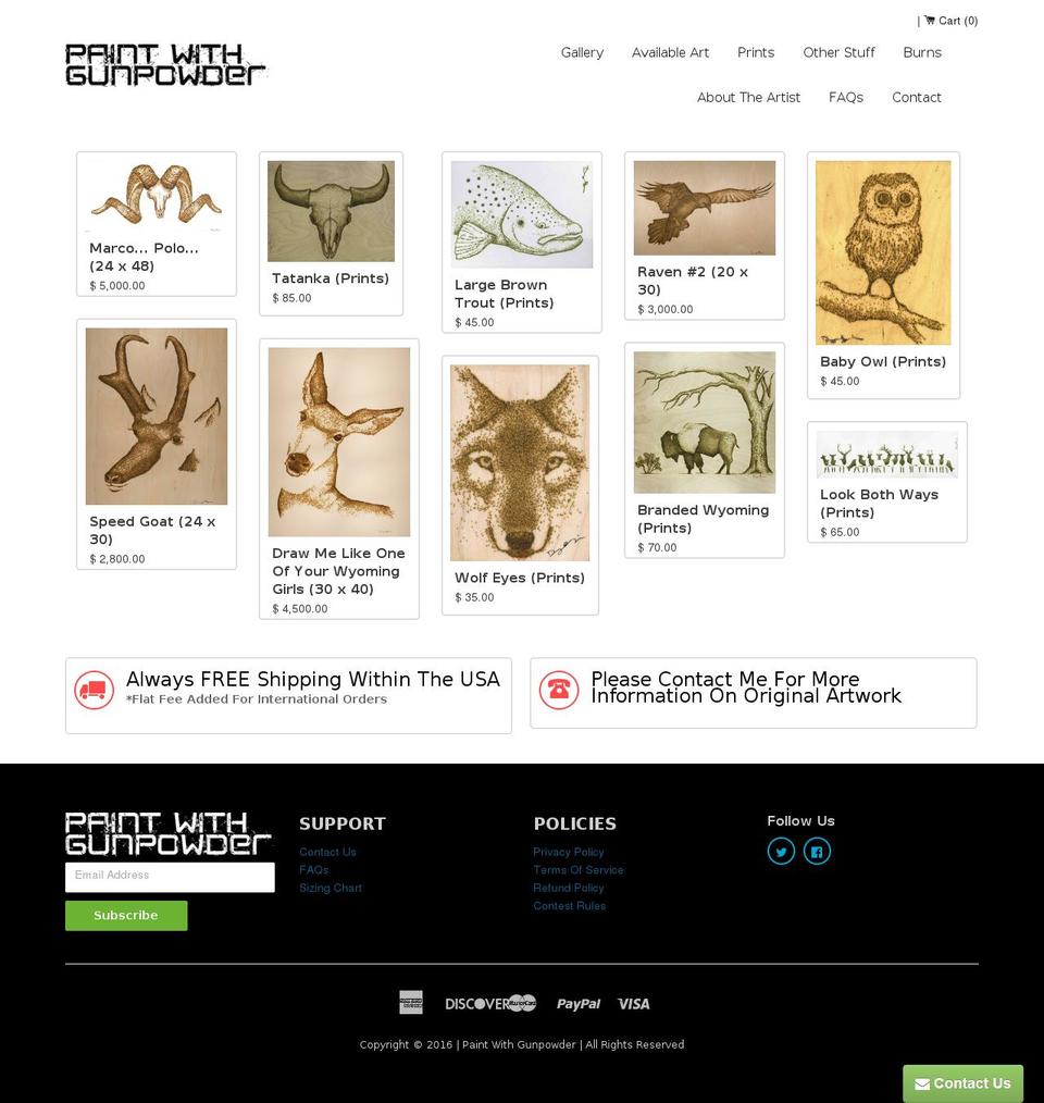 paint-with-gunpowder.myshopify.com shopify website screenshot