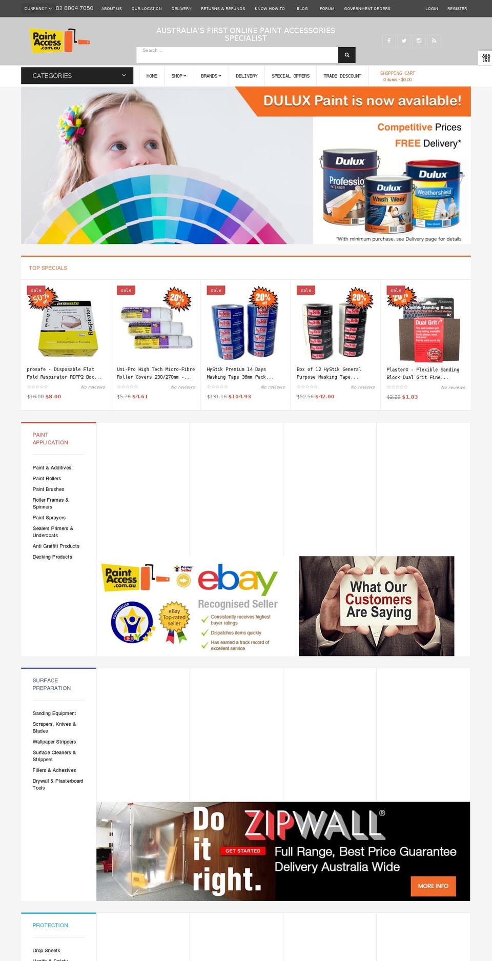 paintaccess.com.au shopify website screenshot