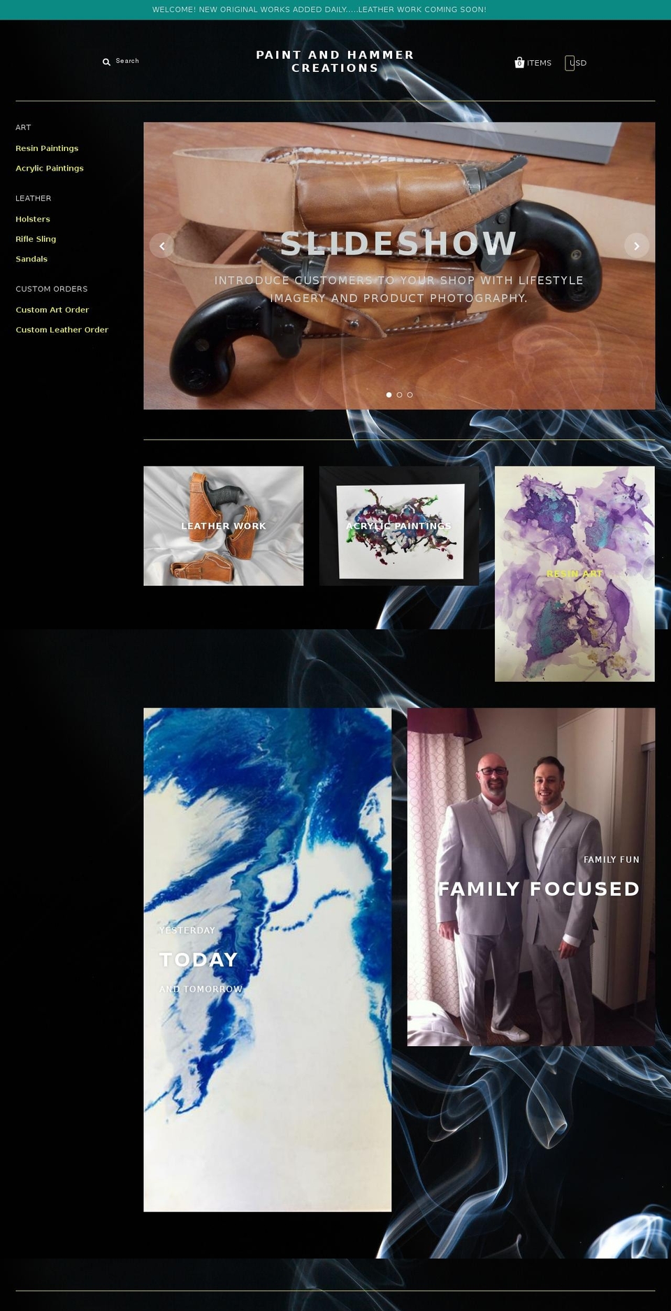 paintandhammercreations.com shopify website screenshot