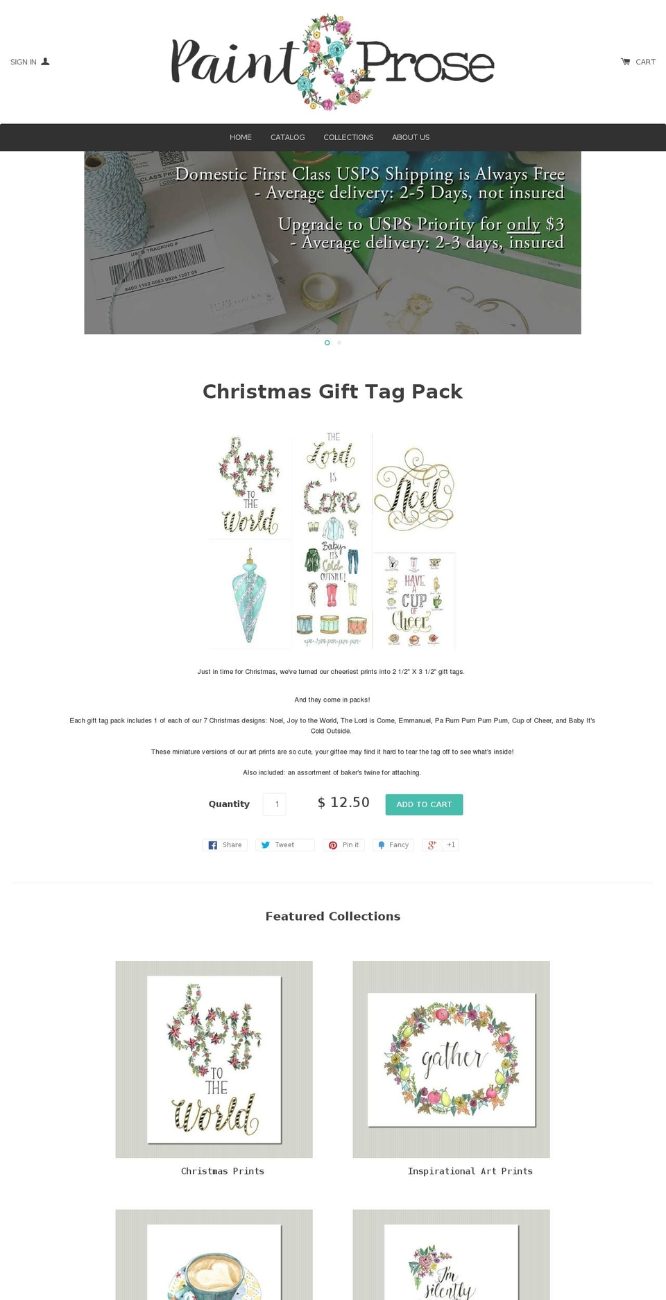 paintandprose.com shopify website screenshot