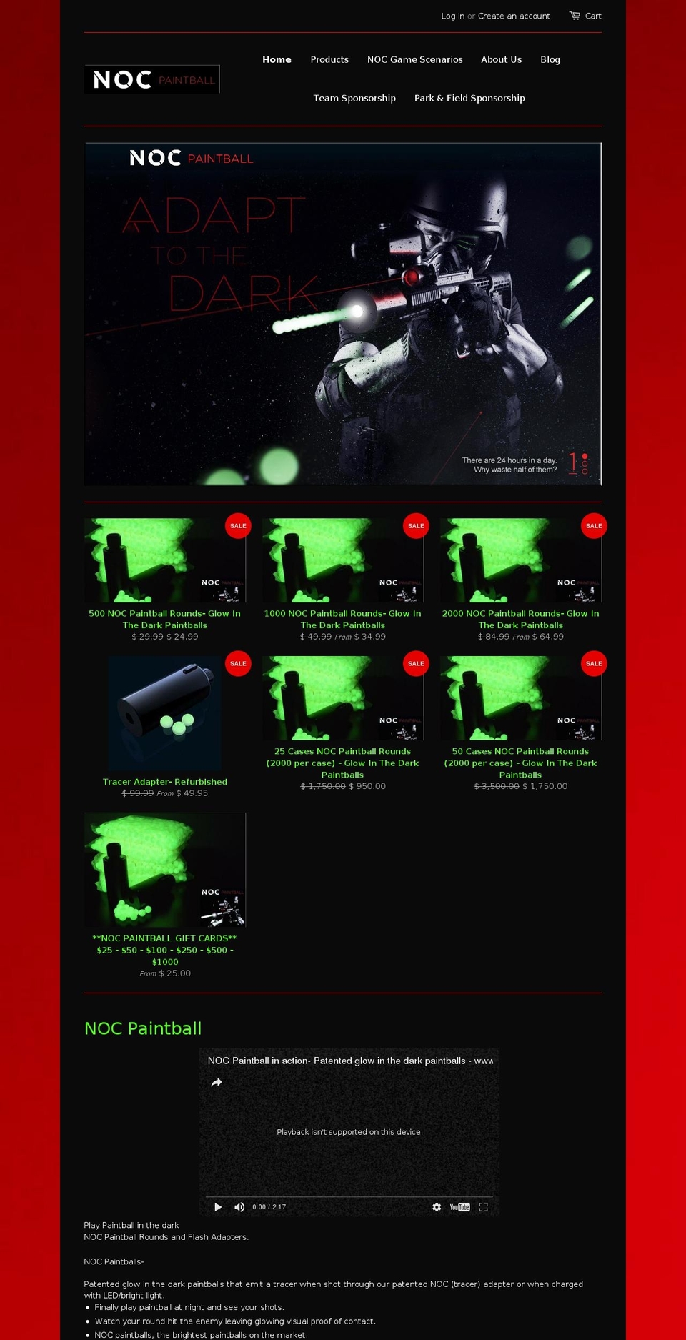 paintballafterdark.com shopify website screenshot