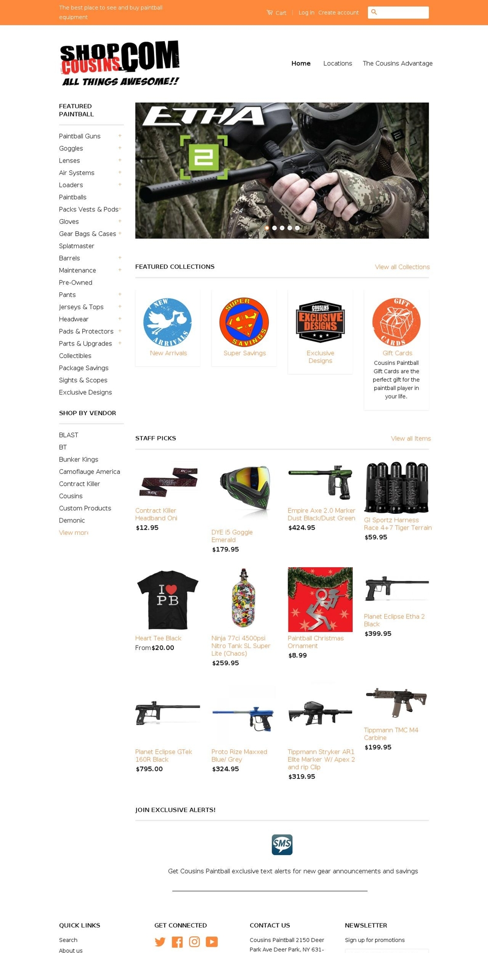 paintballcloseout.com shopify website screenshot