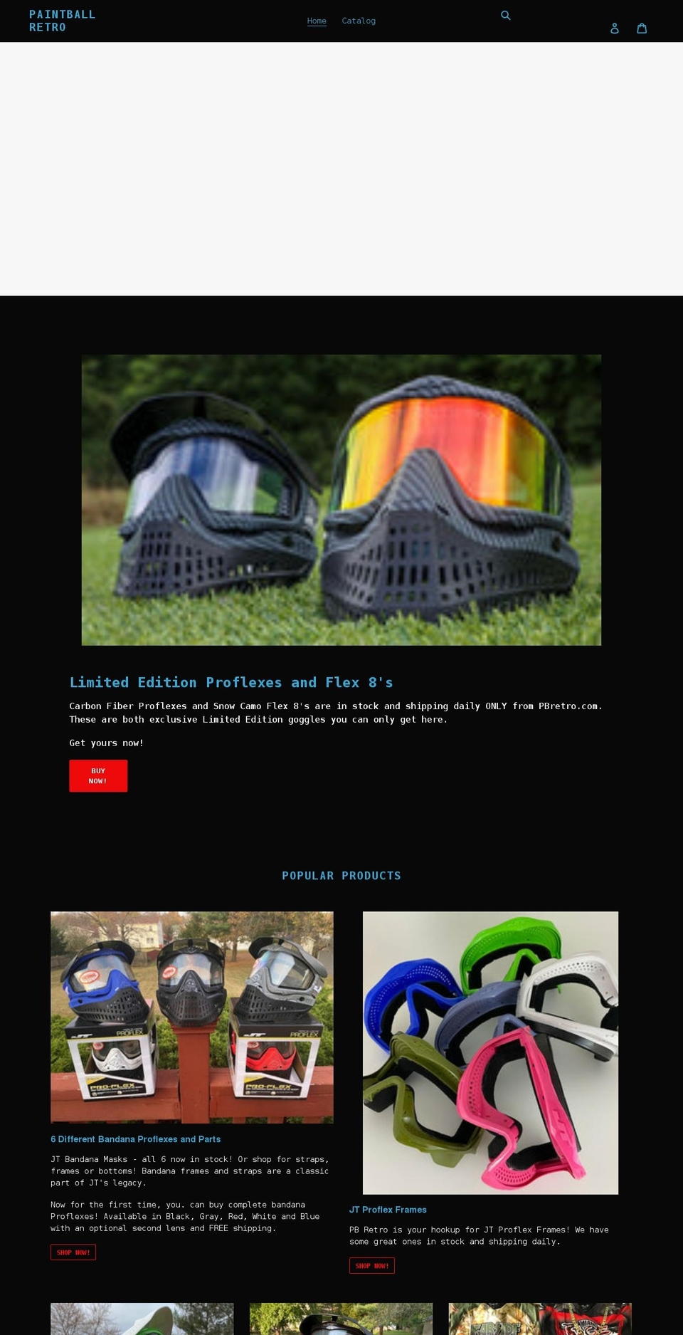 paintballretro.com shopify website screenshot