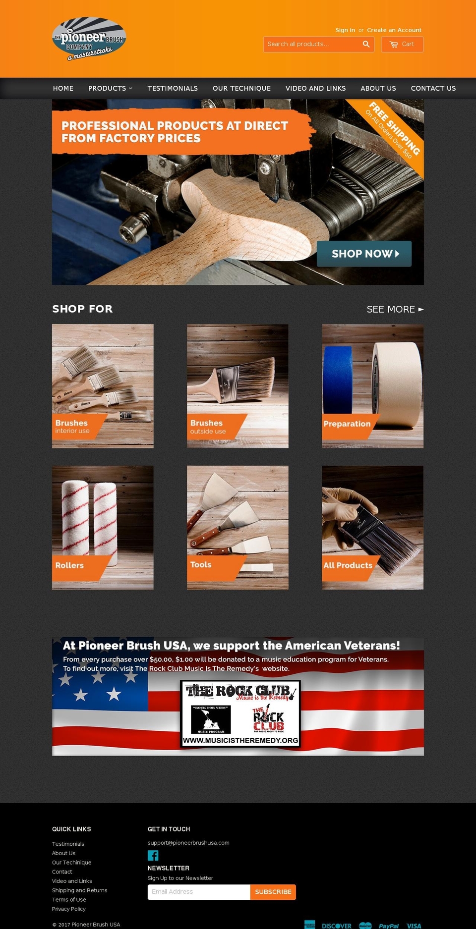 paintbrushorder.com shopify website screenshot