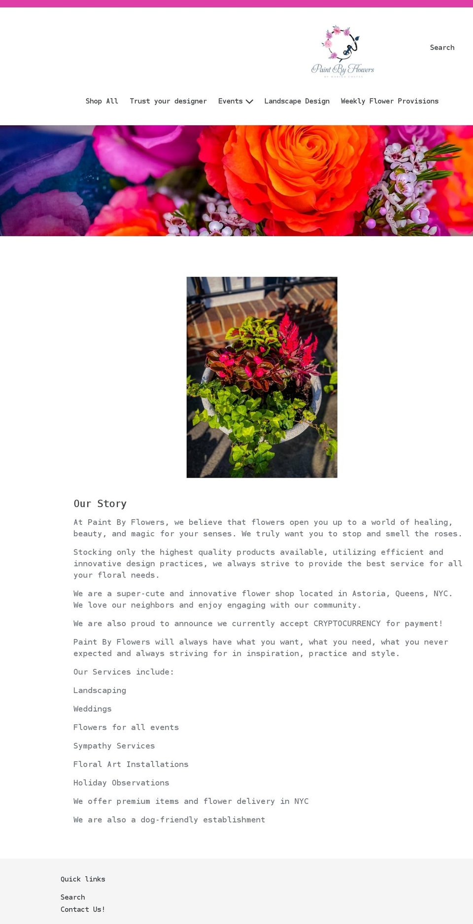 paintbyflowers.com shopify website screenshot