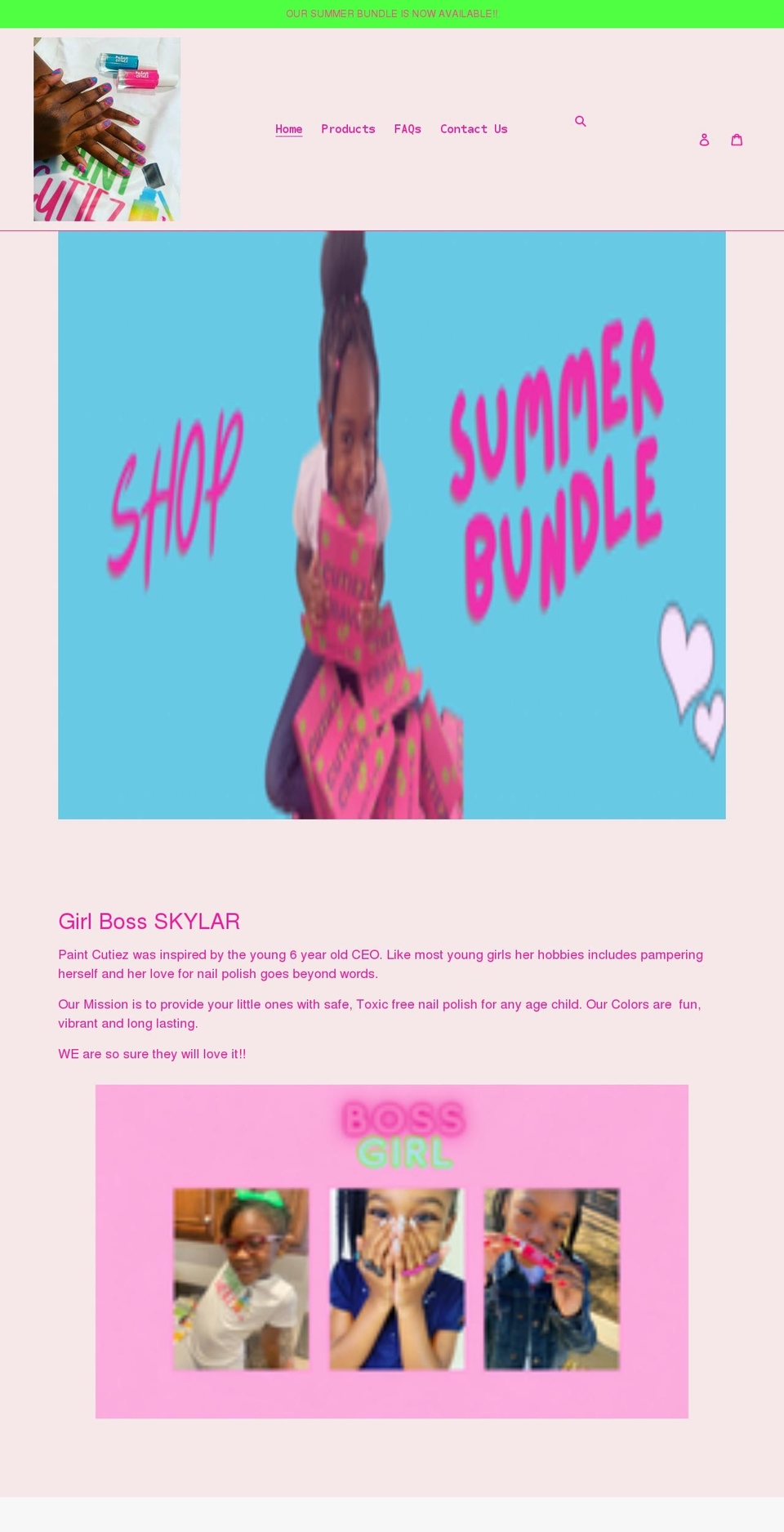 paintcutiez.com shopify website screenshot