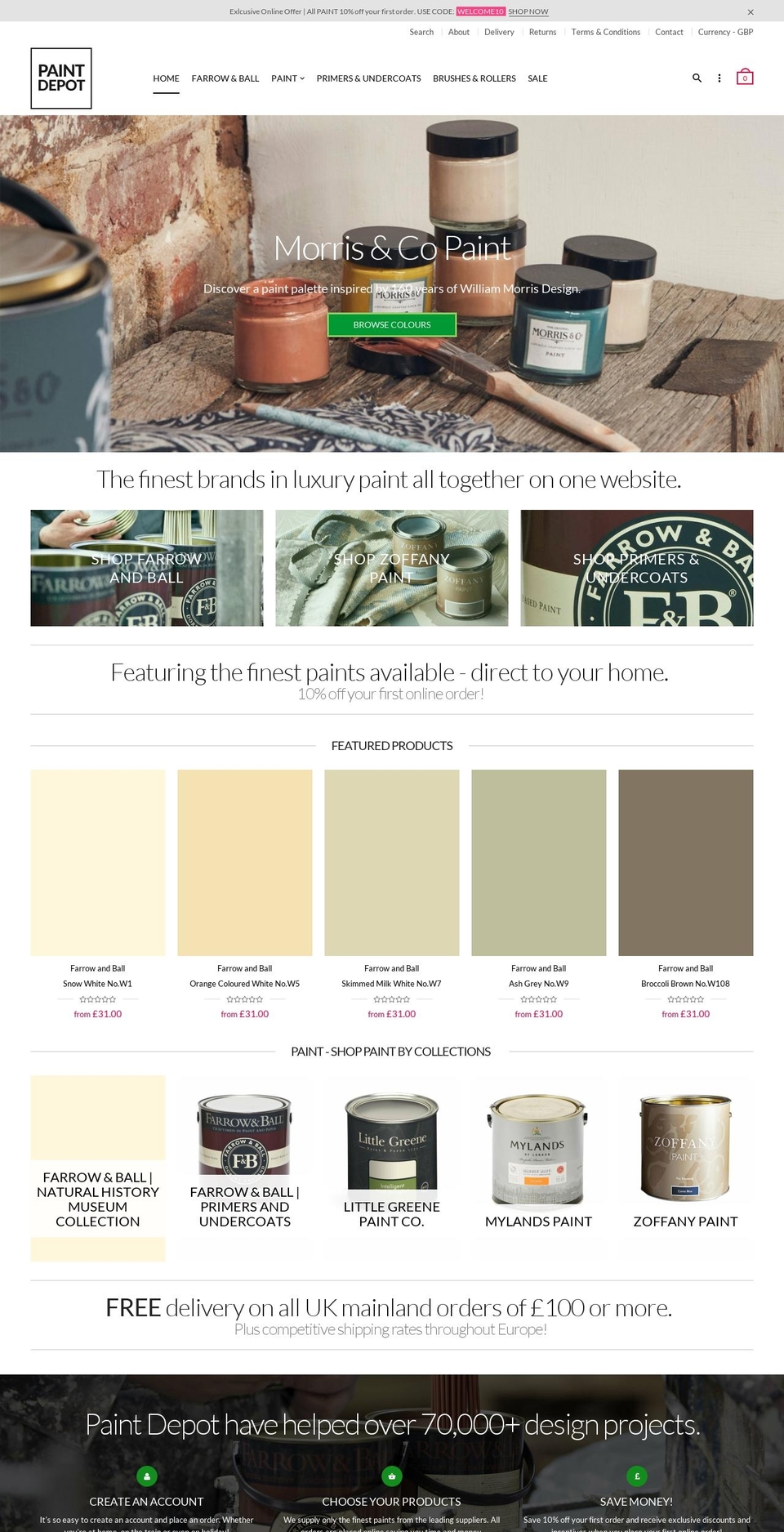 paintdepot.co.uk shopify website screenshot