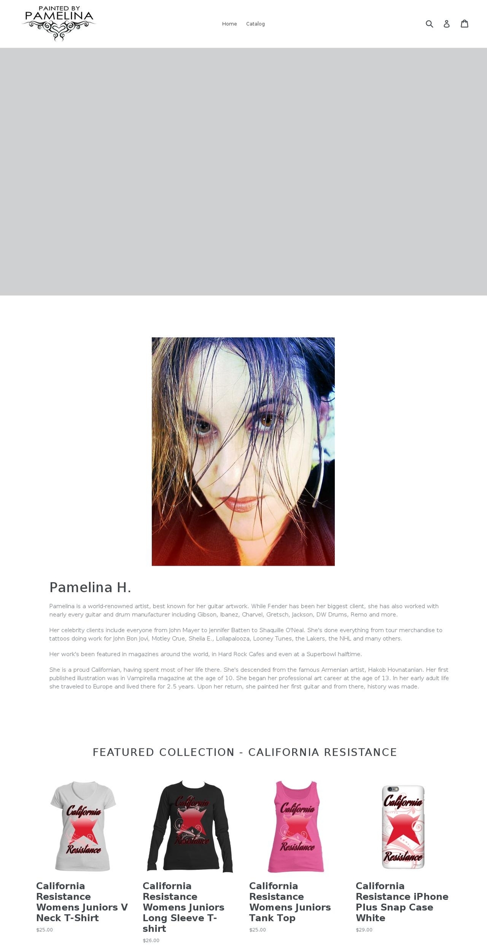 paintedbypamelina.com — Shopify storefront screenshot