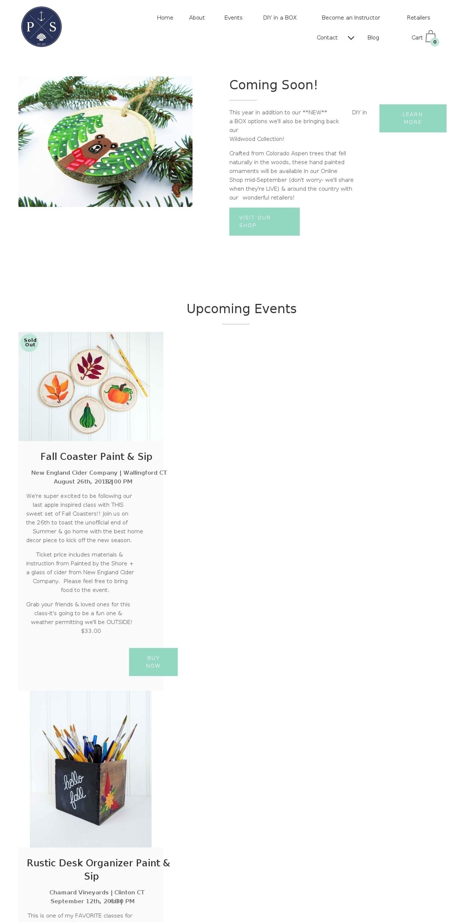 paintedbytheshore.com shopify website screenshot