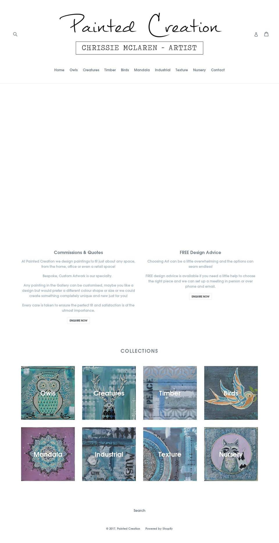 paintedcreation.com shopify website screenshot