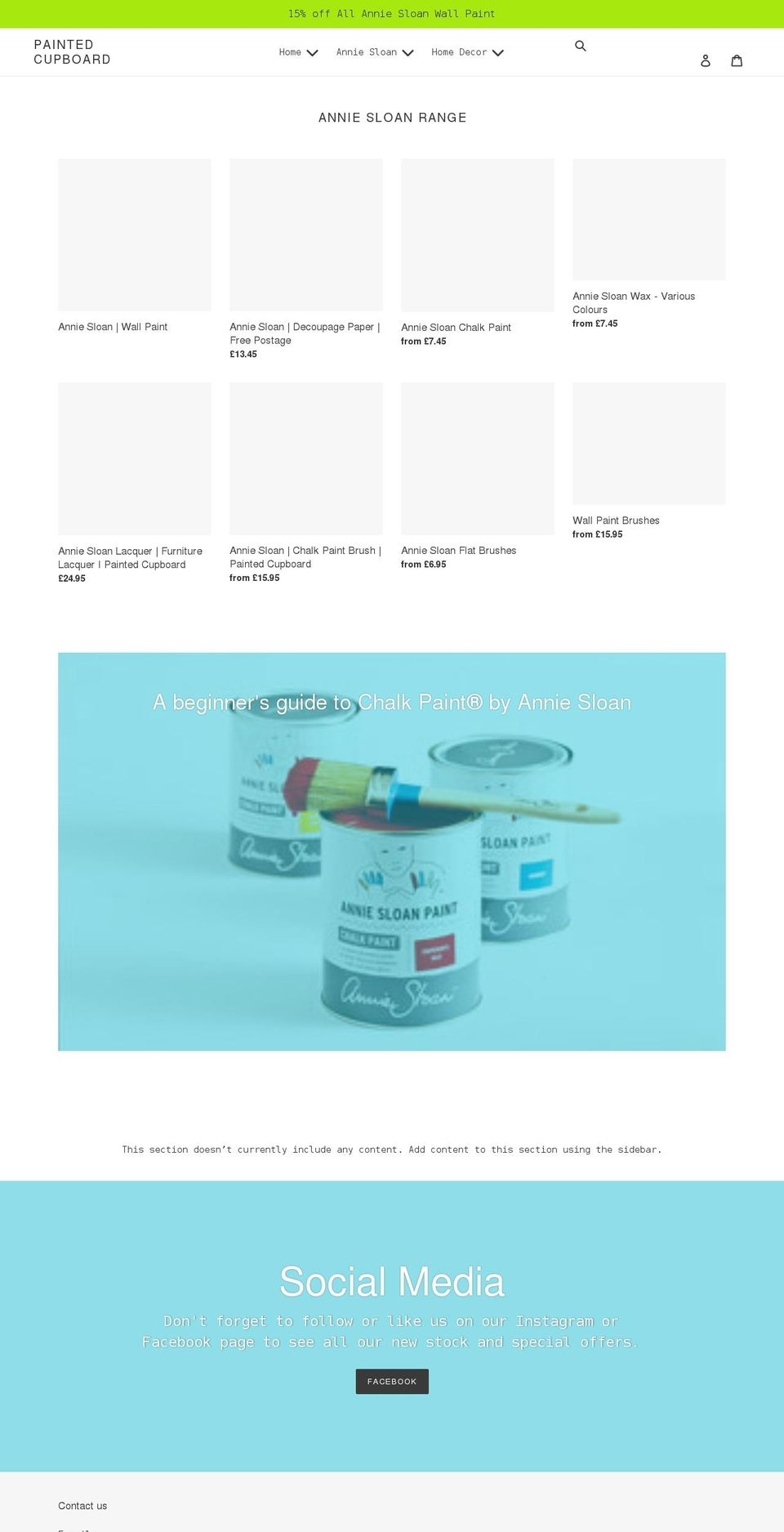 paintedcupboard.co.uk shopify website screenshot