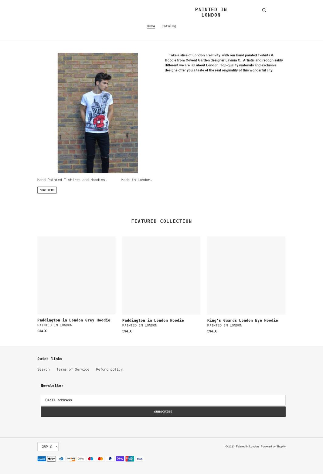 paintedinlondon.com shopify website screenshot