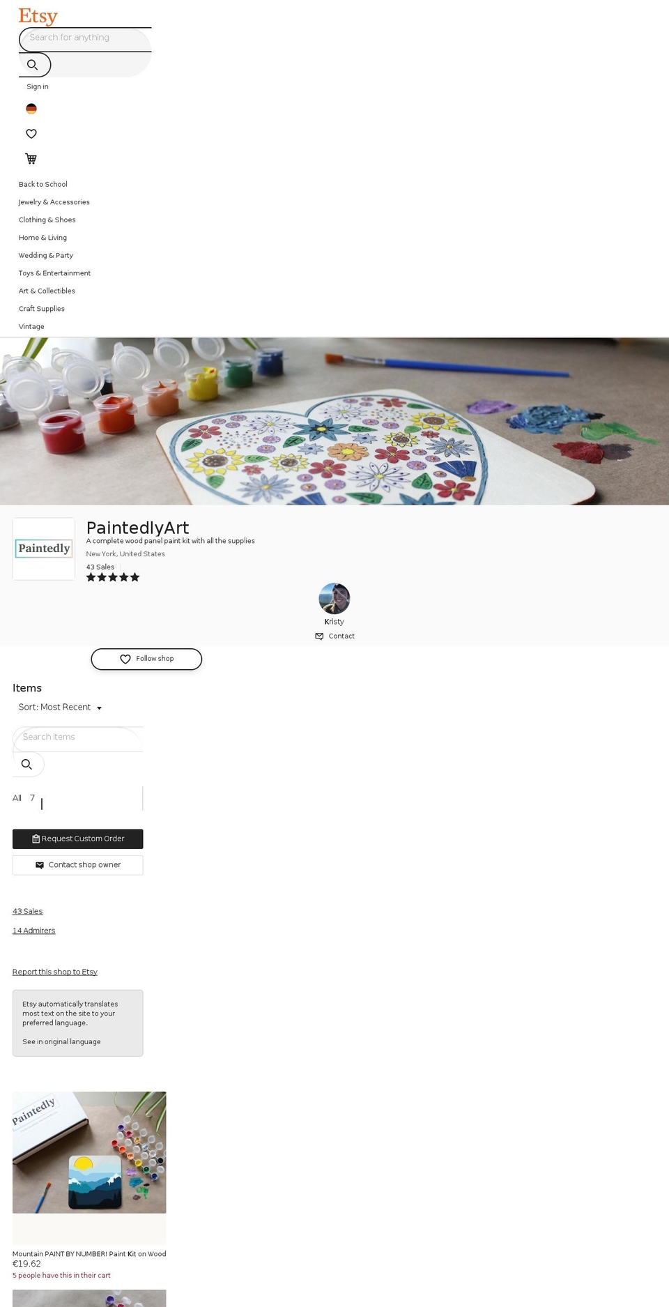 paintedly.com shopify website screenshot