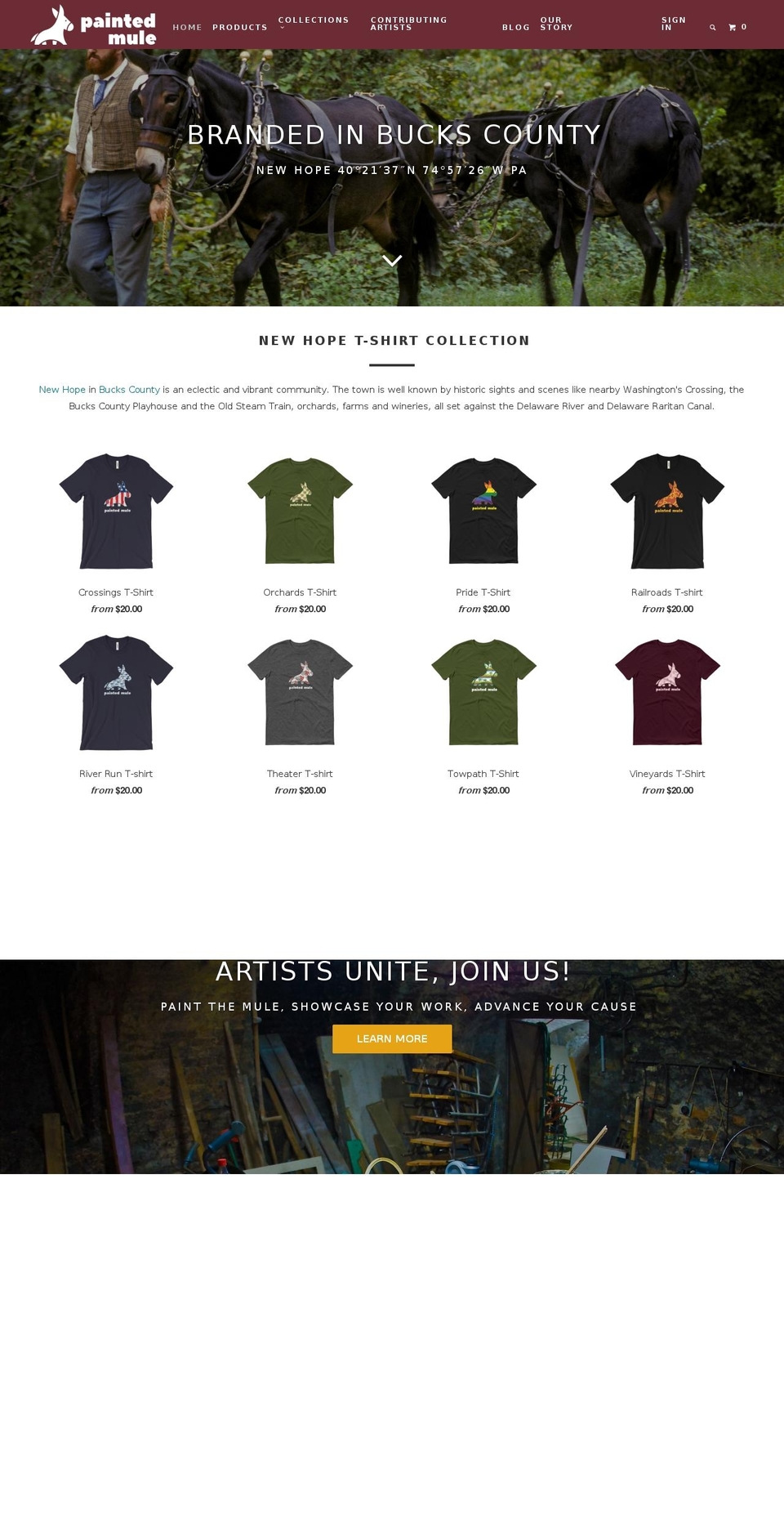 paintedmule.com — Shopify storefront screenshot