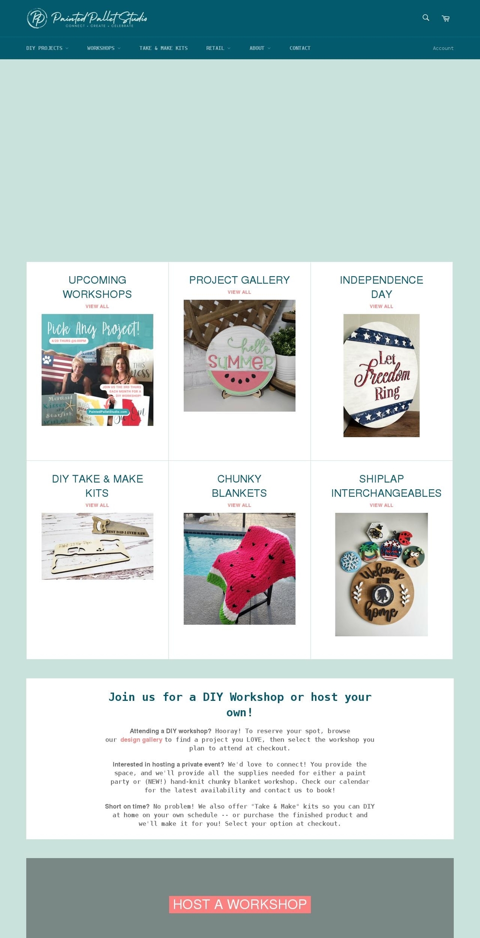 paintedpalletstudio.com shopify website screenshot