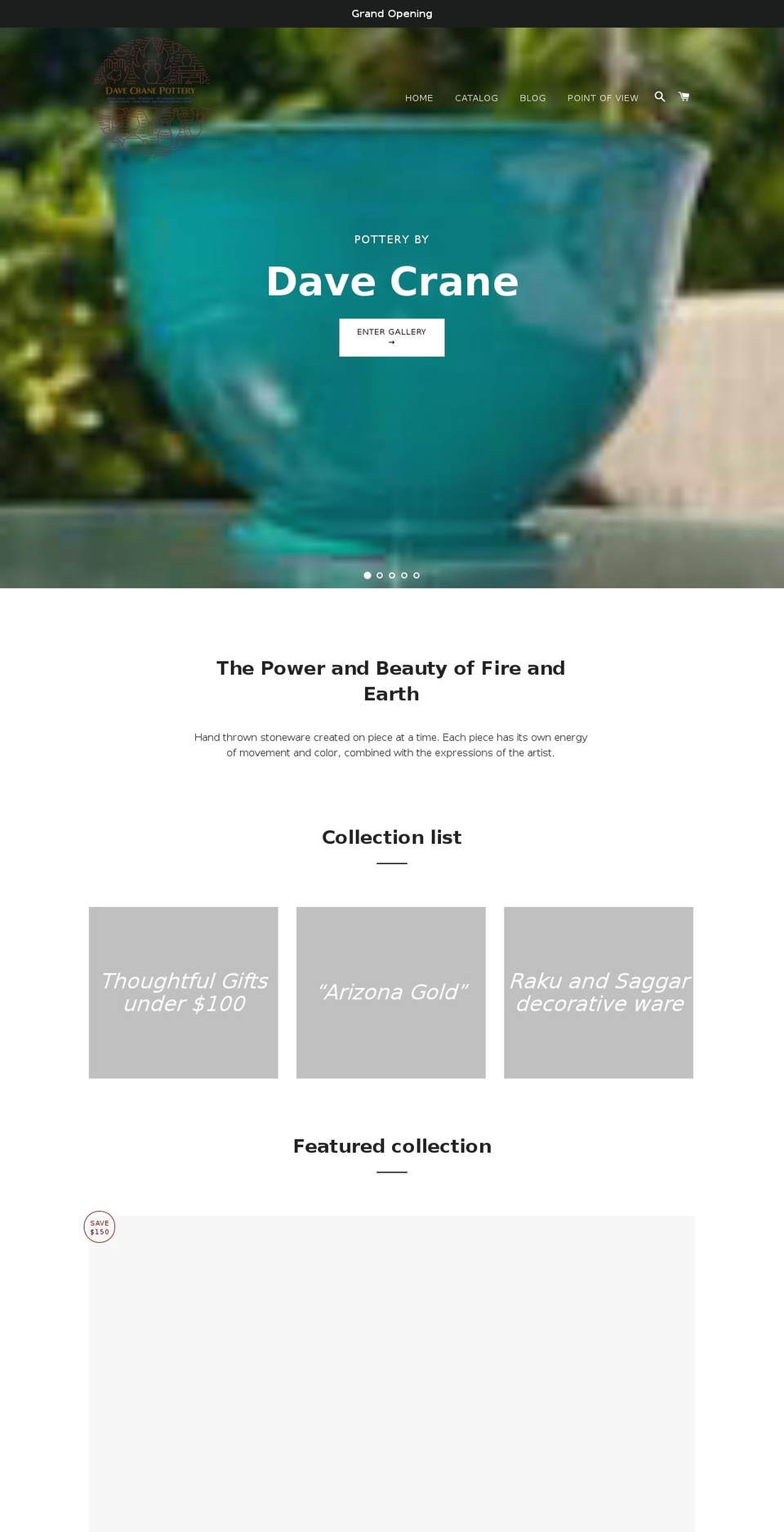 paintedskypottery.com shopify website screenshot