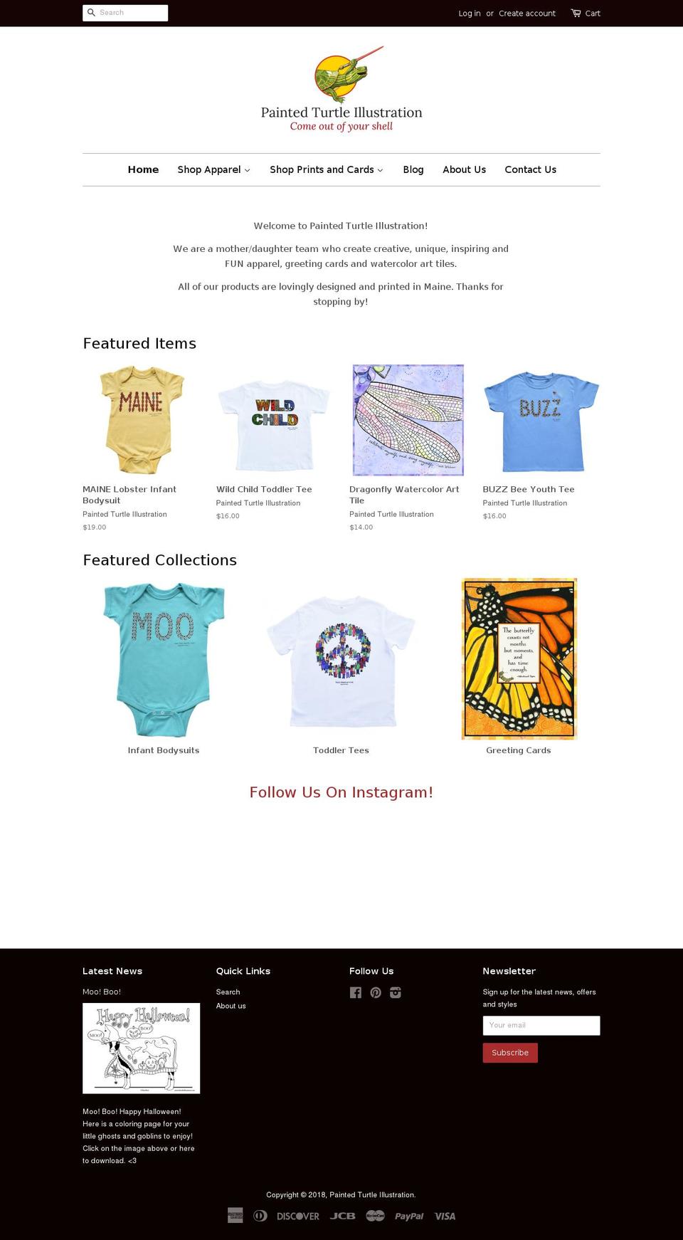 paintedturtletees.com — Shopify storefront screenshot