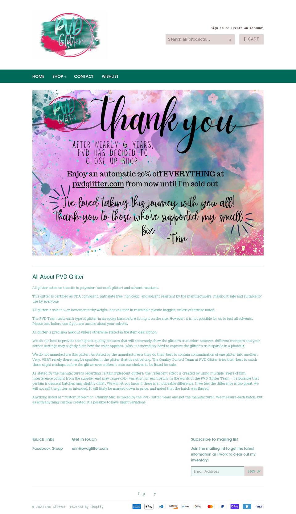 paintedvalleydesigns.com — Shopify storefront screenshot