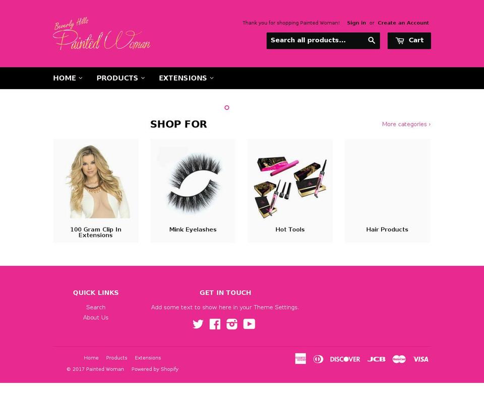 paintedwomanbykameco.com shopify website screenshot