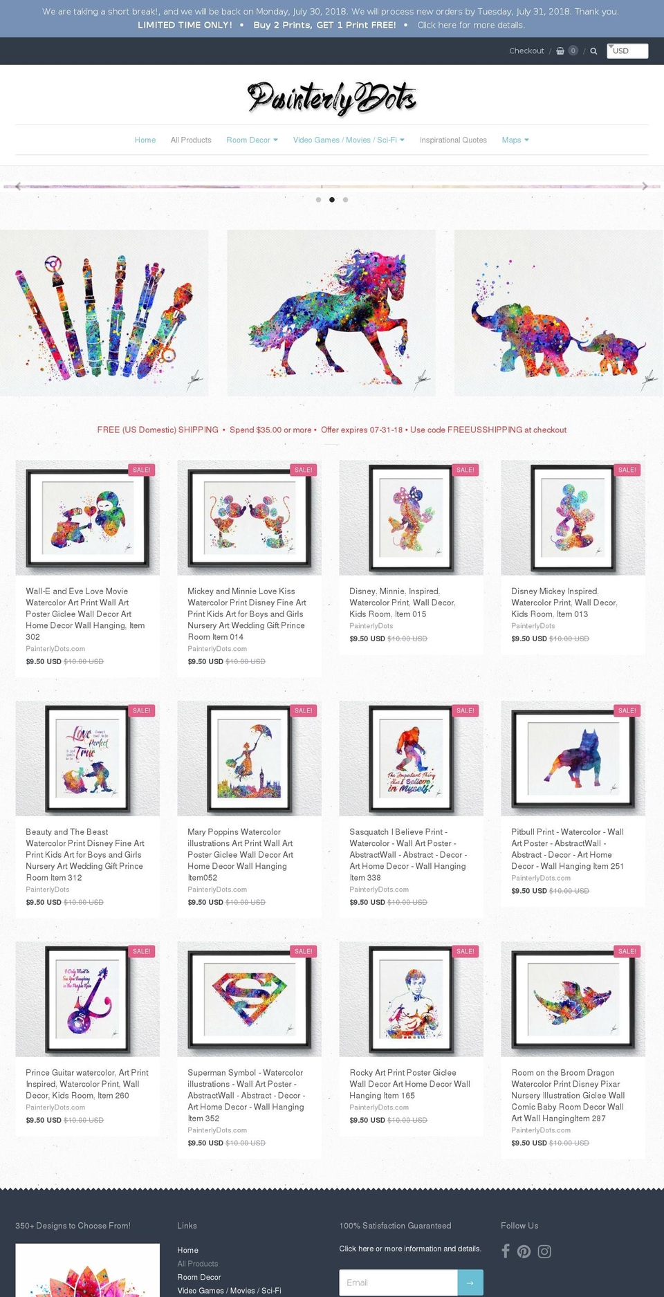 painterlydots.com — Shopify storefront screenshot