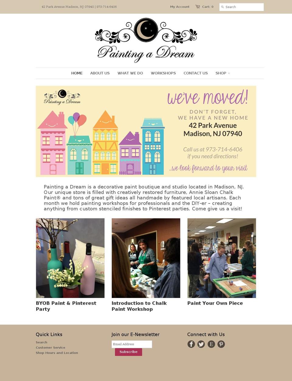 paintingadream.com shopify website screenshot