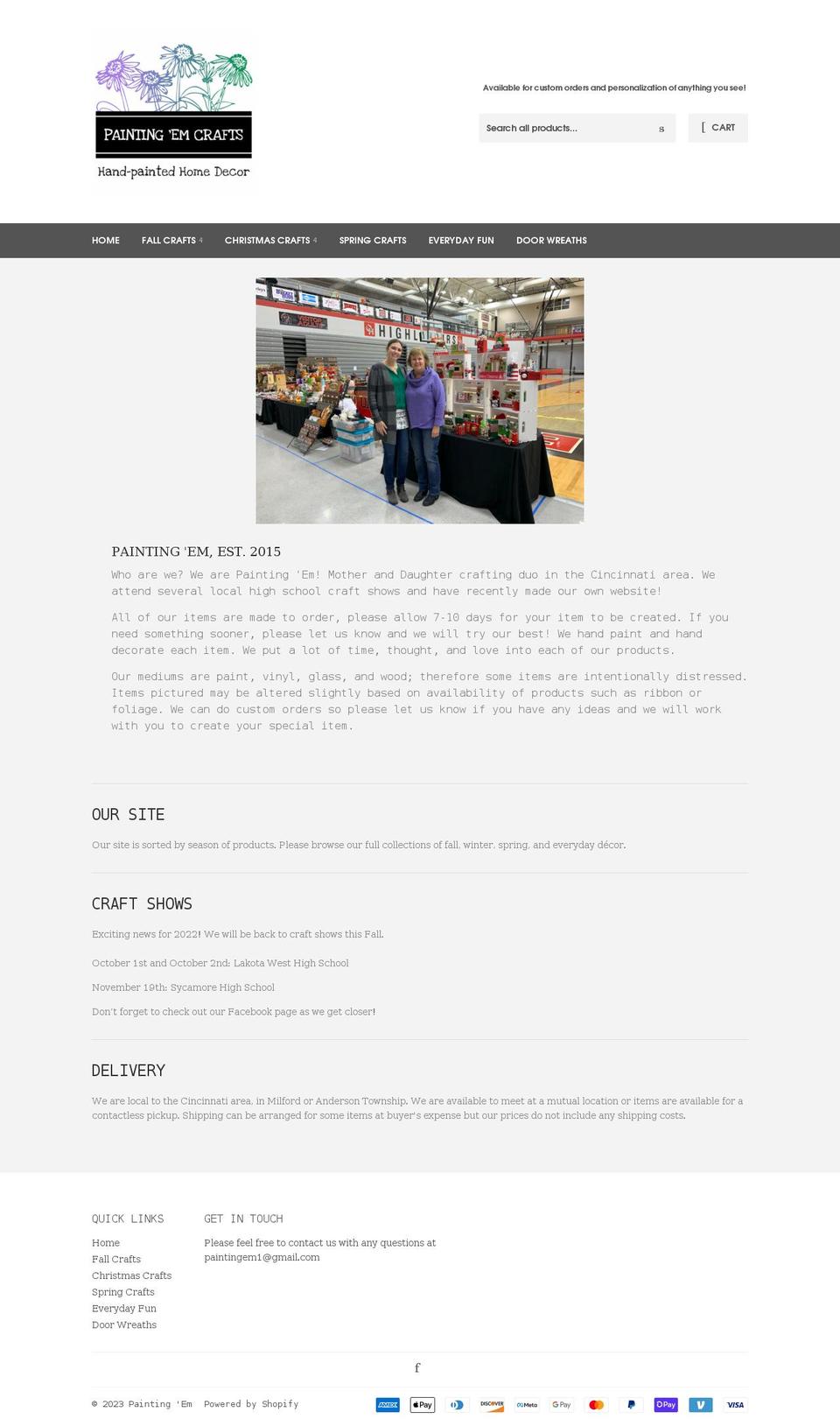 paintingemcrafts.com shopify website screenshot