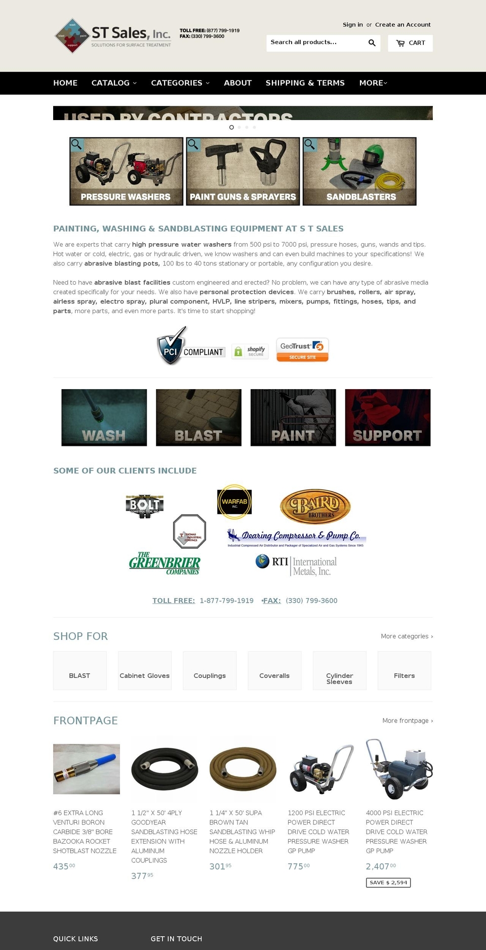 paintingequip.com shopify website screenshot