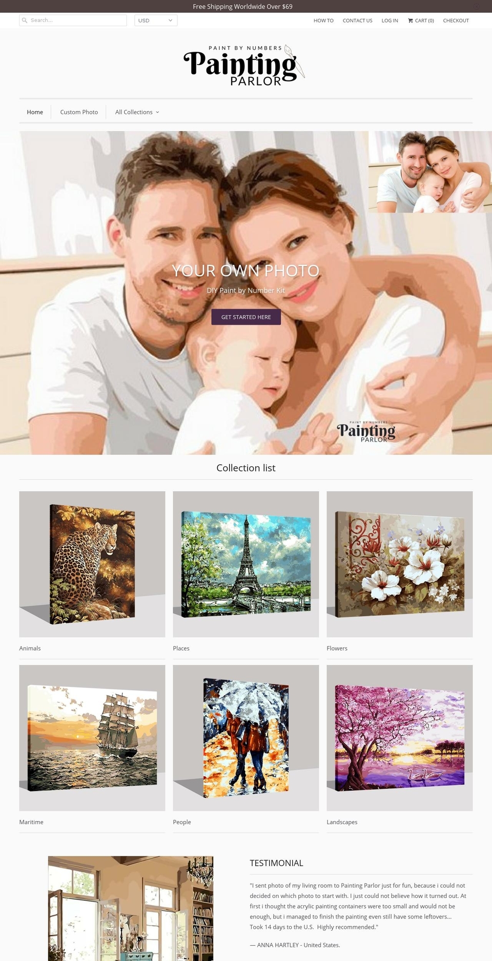 paintingparlor.com — Shopify storefront screenshot