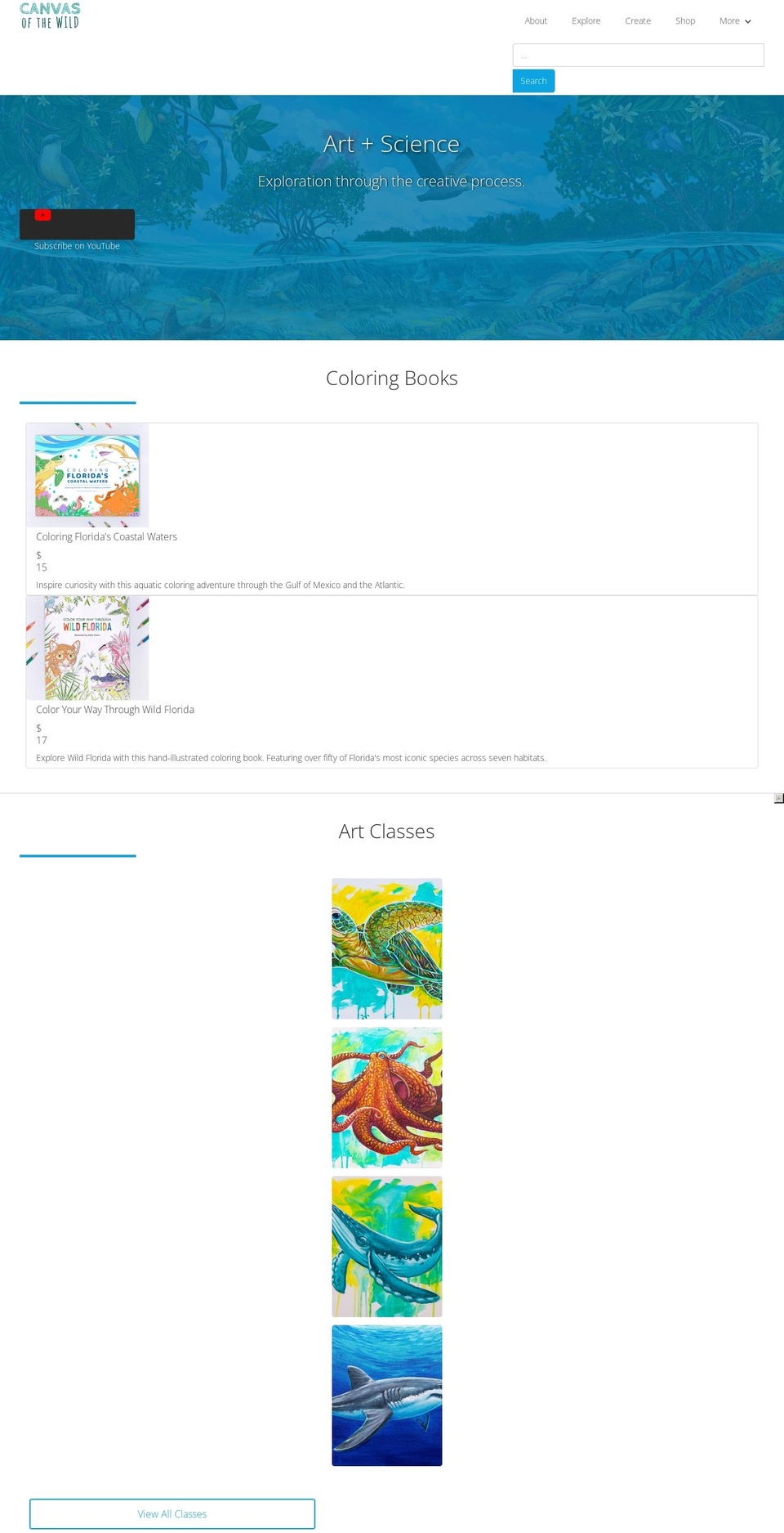 paintinthewild.com — Shopify storefront screenshot