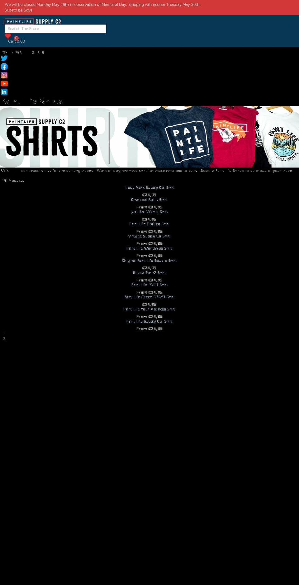 paintlifeshirt.com — Shopify storefront screenshot