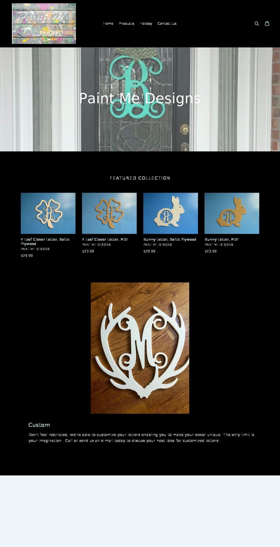 paintmedesigns.com shopify website screenshot