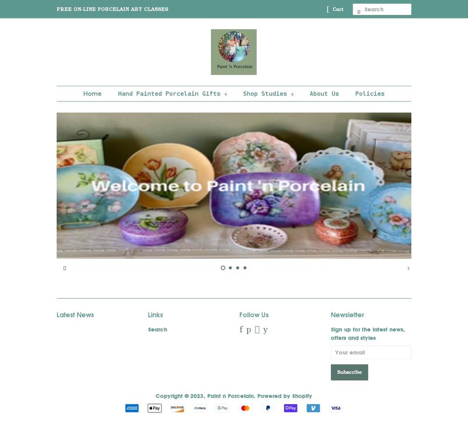 paintnporcelain.com shopify website screenshot