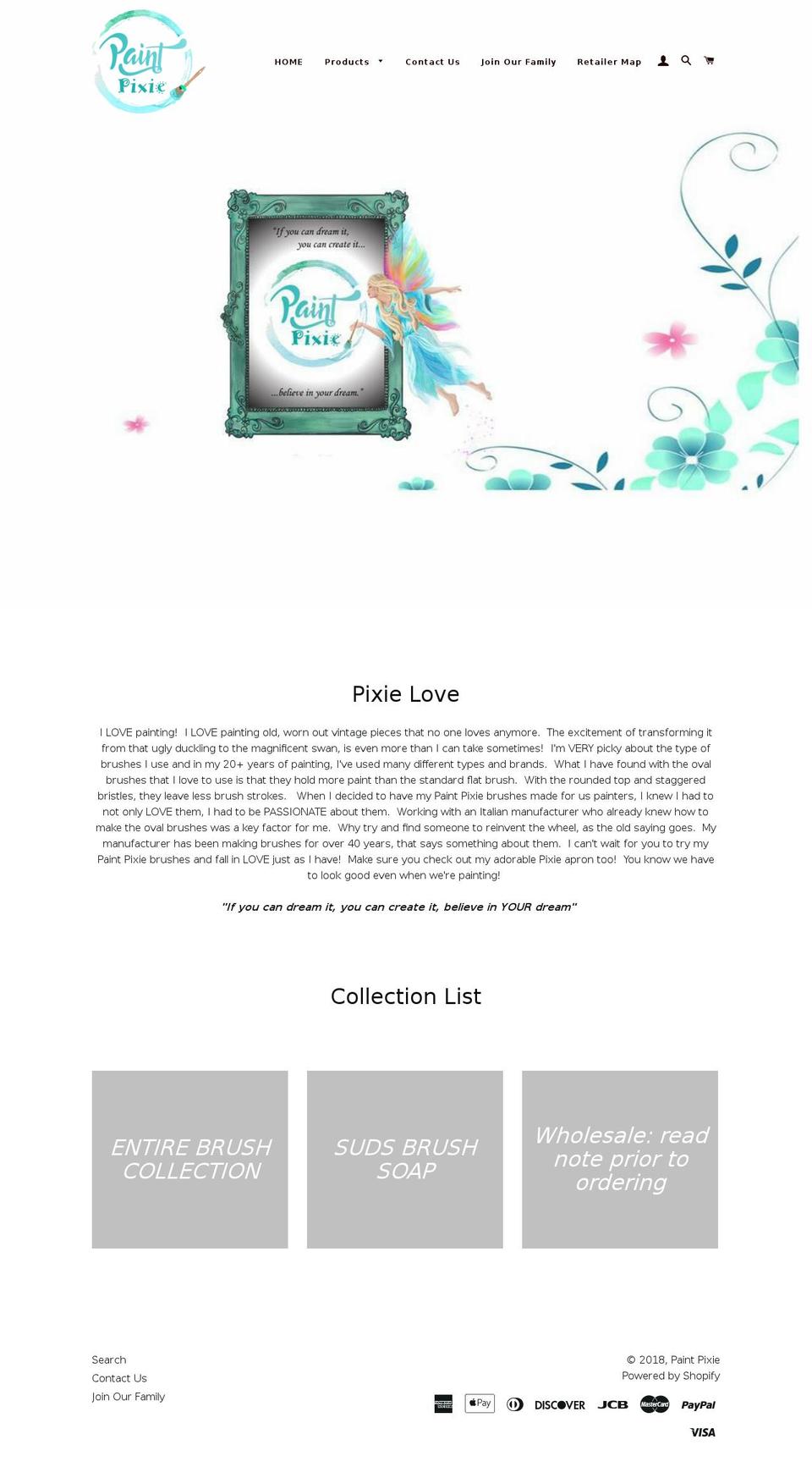 paintpixie.com — Shopify storefront screenshot