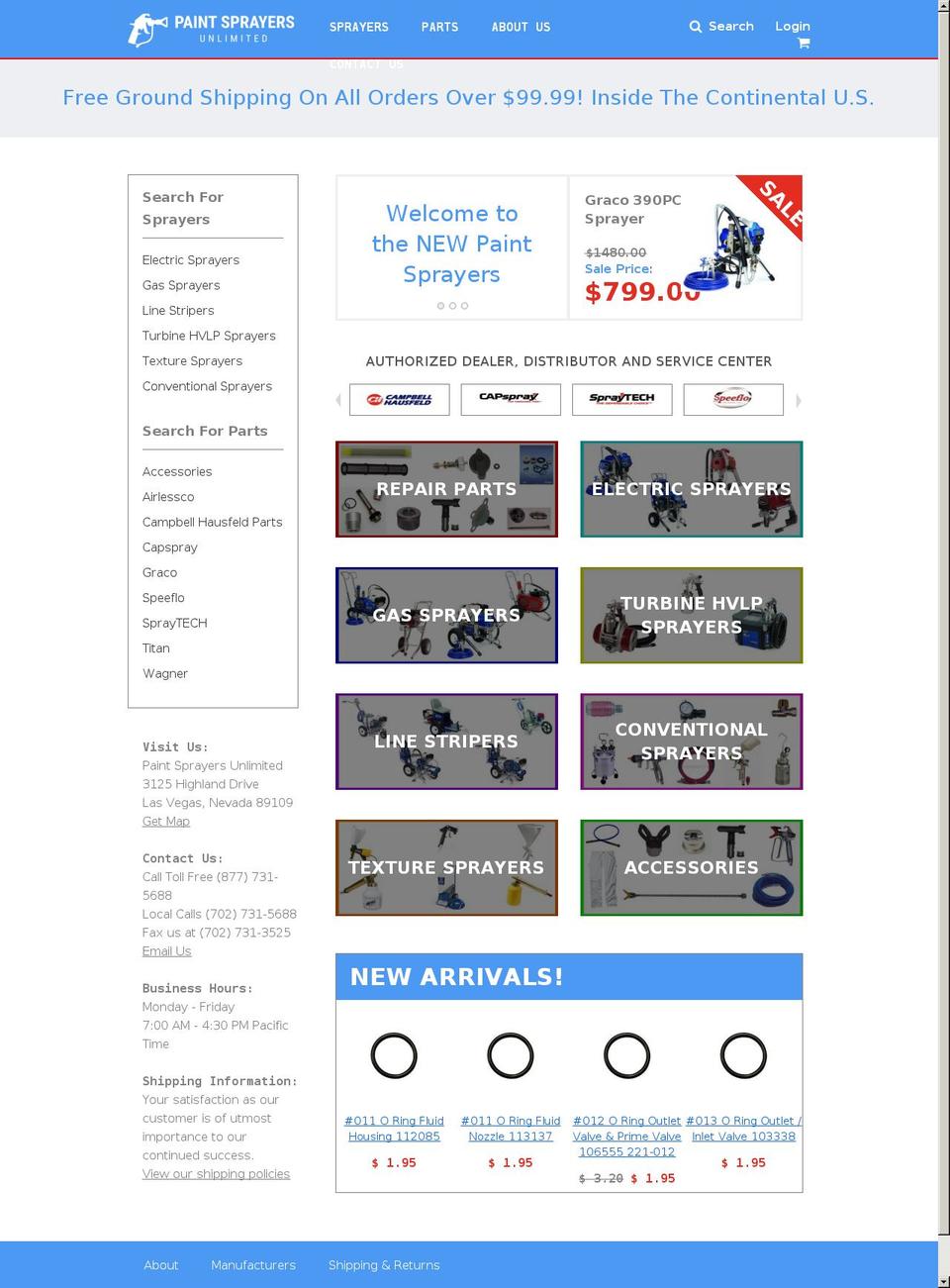 Paint Sprayers Shopify theme site example paintsprayerslv.com